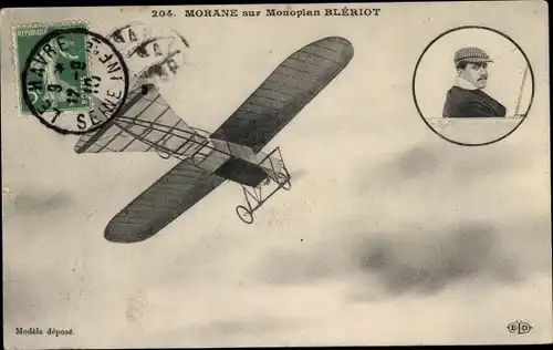 AK-Eindecker Bleriot, gesteuert von Morane