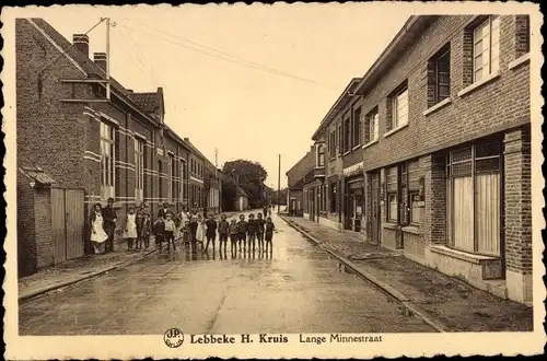 Ak Lebbeke Ostflandern Belgien, Lange Minnestraat