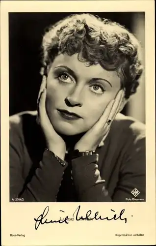 Ak Schauspielerin Luise Ullrich, Portrait, Ross Verlag A 2704/2, Autogramm