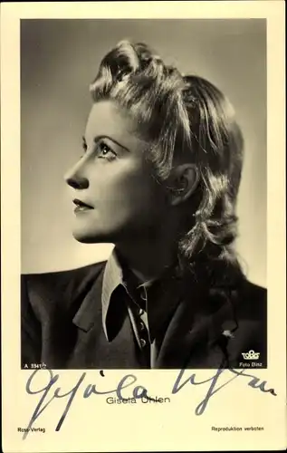 Ak Schauspielerin Gisela Uhlen, Portrait, Autogramm