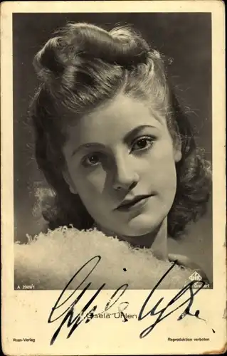 Ak Schauspielerin Gisela Uhlen, Portrait, Autogramm