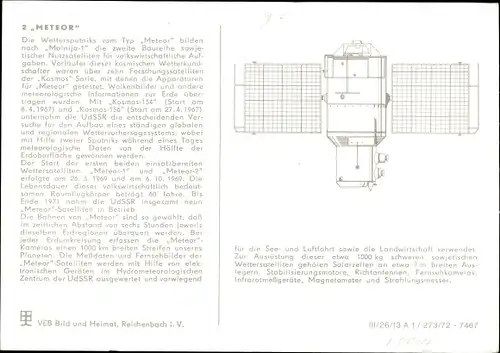 Ak Wettersputnik Typ Meteor, sowjetischer Nutzsatellit