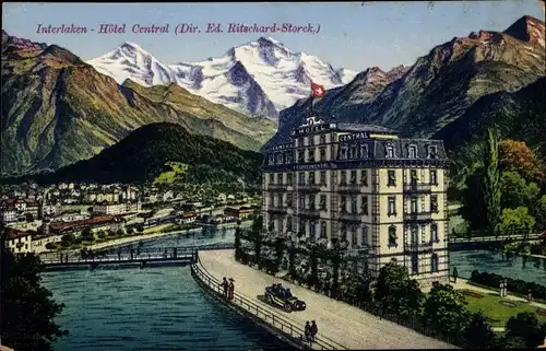 Ak Interlaken Kanton Bern Schweiz, Hotel Central