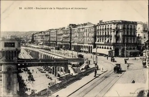 Ak Algier Algerier, Boulevard de la République, Aufzug