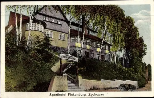 Ak Zschopau im Erzgebirge Sachsen, Sporthotel Finkenburg
