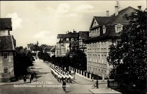Ak Ohrdruf im Thüringischen Kreis Gotha, Bahnhofstraße, Ortskrankenhaus