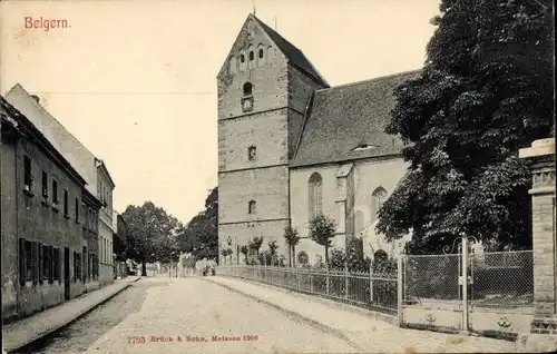 Ak Belgern in Sachsen, Straßenpartie