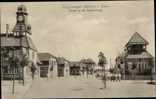 Ak Ohrdruf in Thüringen, Truppenlager, Kaiserstraße