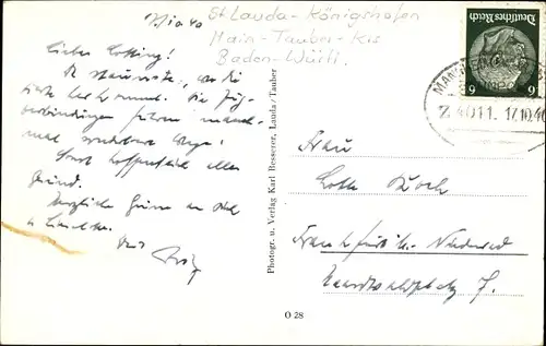 Ak Lauda Königshofen in Tauberfranken, Rathausstraße