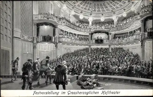 Ak Weimar in Thüringen, Festvorstellung im Großherzoglichen Hoftheater. Deutscher Schillerbund