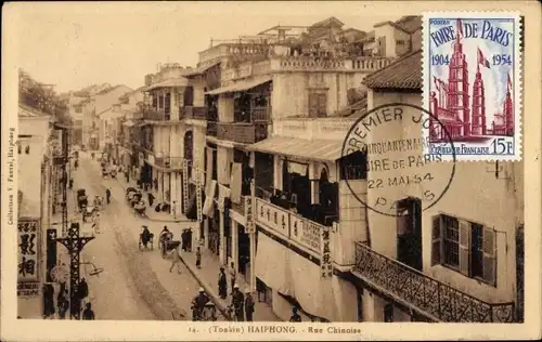 Ak Haiphong Vietnam, Chinesische Straße