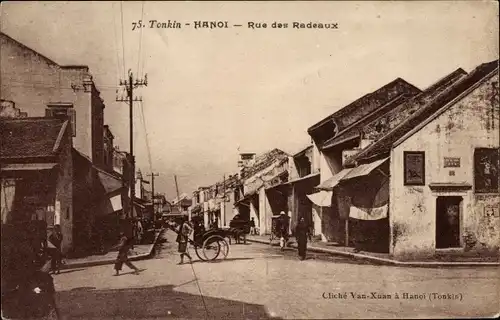 Ak Hanoi Tonkin Vietnam, Rue des Rafeaux