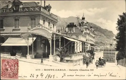 Ak Monte Carlo Monaco, Galerie Karl III.