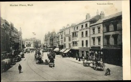 Ak Kingston upon Hull Yorkshire England, Marktplatz