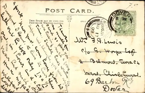 Ak Dover Kent England, Folkestone Road