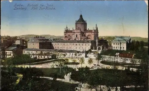 Ak Lwiw Lwów Lemberg Ukraine, Heil. Jur-Kirche