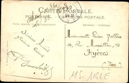 Ak Genève Genf Stadt, Genfersee, Jet d'eau, Salondampfer Aigle