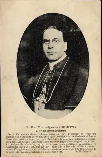 Ak Kardinal Bonaventura Cerretti, Portrait