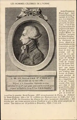 Ak Yonne, Politiker Louis-Michel Le Peletier de Saint-Fargeau, Portrait