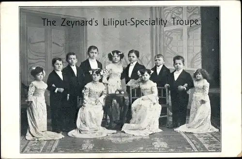 Ak Zeynards Liliput Speciality Troupe, Liliputaner, Gruppenbild