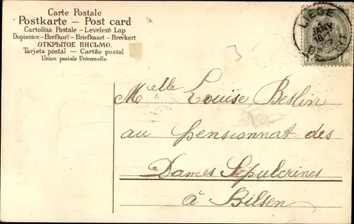 Präge Ak Glücksbringer, Frau und Mädchen, blühender Flieder