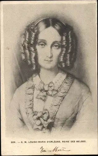 Ak Louise Marie von Orleans, Königin von Belgien, Portrait