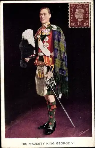 Ak König George VI. von England, Standportrait, Uniform