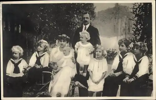 Foto Ak Kaiser Karl I. von Österreich, Zita, Kinder