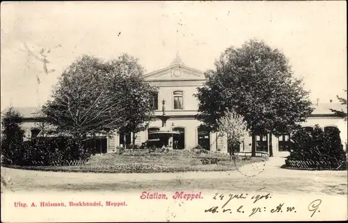 Ak Meppel Drenthe Niederlande, Bahnhof