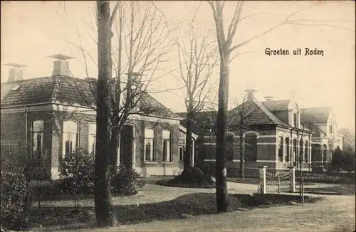 Ak Roden Drenthe Niederlande, Straßenpartie, Villen