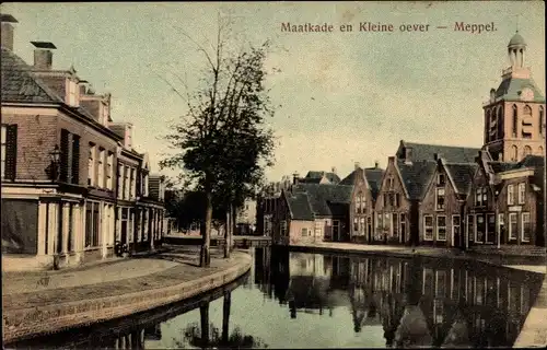 Ak Meppel Drenthe Niederlande, Maatkade und Kleine Bank