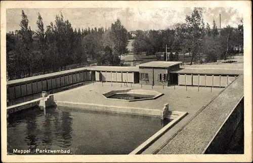 Ak Meppel Drenthe Niederlande, Parkt Schwimmbad