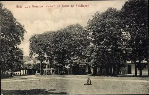 Ak Zuidlaren Drenthe Niederlande, Hotel de Gouden Leeuw