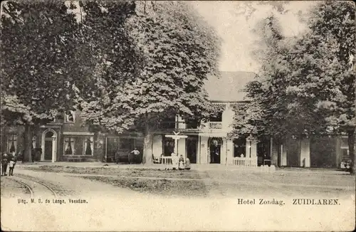 Ak Zuidlaren Drenthe Niederlande, Hotel Zondag