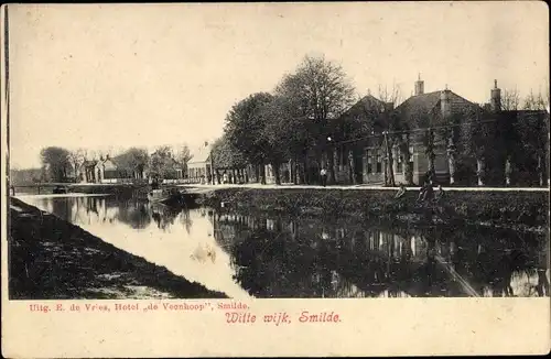 Ak Smilde Drenthe Niederlande, Partie am Kanal