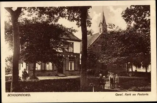 Ak Schoonoord Drenthe Niederlande, Kerk en Pastorie