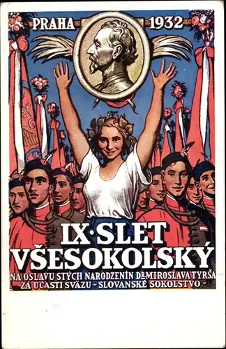 Künstler Ak Praha Prag, IX. Slet Vsesokolsky 1932