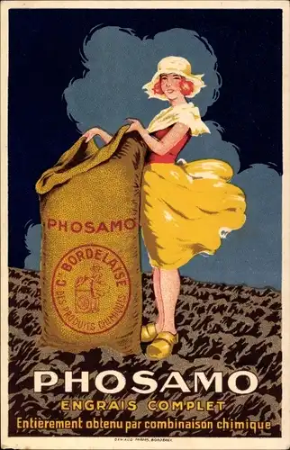 Künstler Ak Reklame Phosamo Komplett-Dünger, Cie. Bordelaise, Avignon
