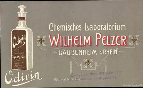 Ak Reklame Odivin Zahnpflege, Chemisches Laboratorium Wilhelm Pelzer, Laubenheim am Rhein