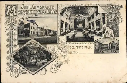 Ak Lutherstadt Eisleben, Hotel Mansfelder Hof, Jubiläumskarte 1904