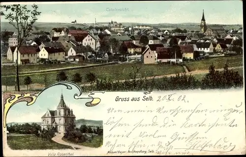 Ak Selb im Fichtelgebirge Oberfranken, Gesamtansicht, Villa Rosenthal