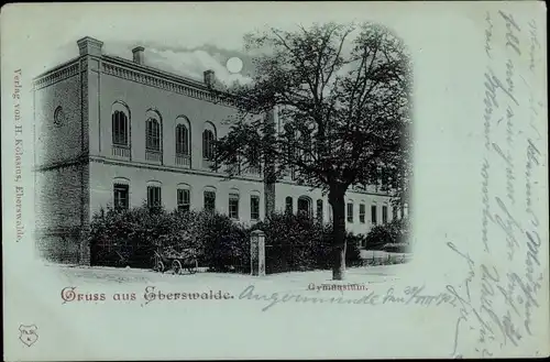 Mondschein Ak Eberswalde im Kreis Barnim, Gymnasium