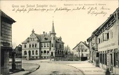 Ak Salzgitter in Niedersachsen, Bankplatz, Bankhaus E. Sievers