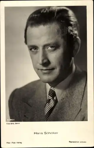 Ak Schauspieler Hans Söhnker, Portrait