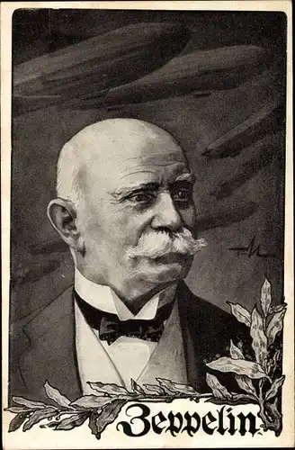 Künstler Ak Ferdinand Graf von Zeppelin, Portrait, Deutscher Luftflotten Verein