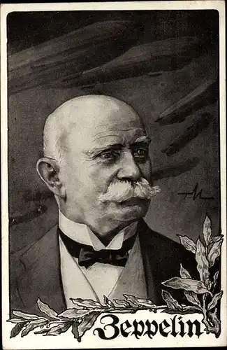 Künstler Ak Ferdinand Graf von Zeppelin, Portrait, Deutscher Luftflotten Verein