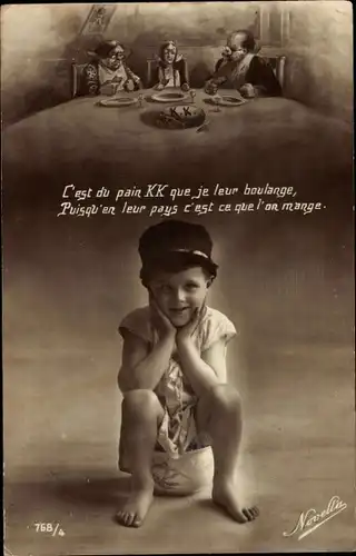 Ak Kind auf einem Nachttopf, Pain KK