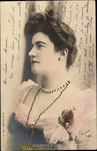 Ak Schauspielerin Suzanne Munte, Portrait, Reutlinger