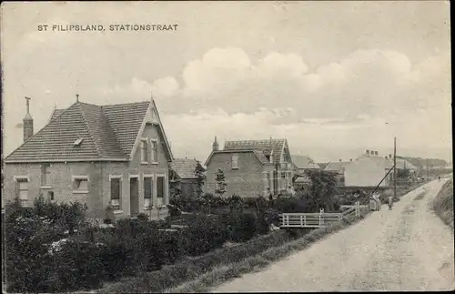 Ak Sint Philipsland Zeeland, Stationstraat