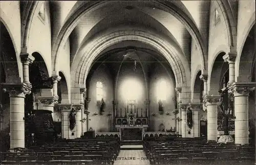 Ak Maubert Fontaine Ardennes, Innenansicht Kirche